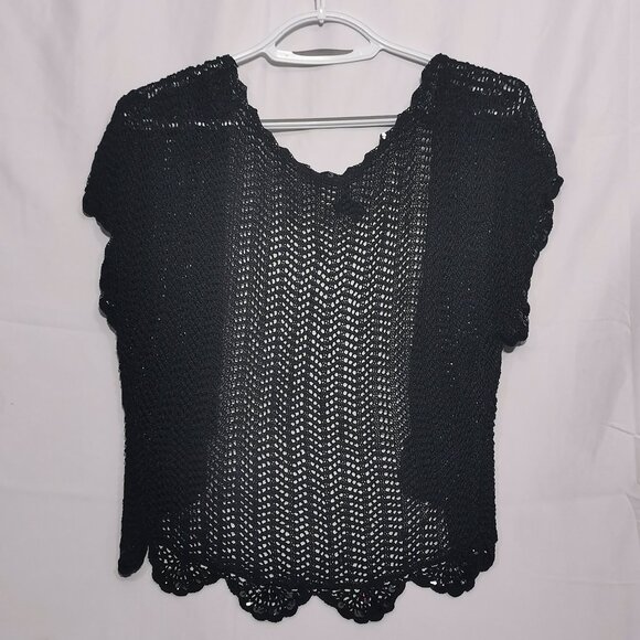 Crocheted with Sequined Trim Bolero Size M EUC #107 - Picture 4 of 8